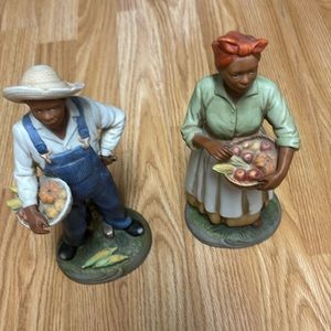 So Adorable Ma and Pa bringing in the harvest. Both approximately 13 Inches Tall